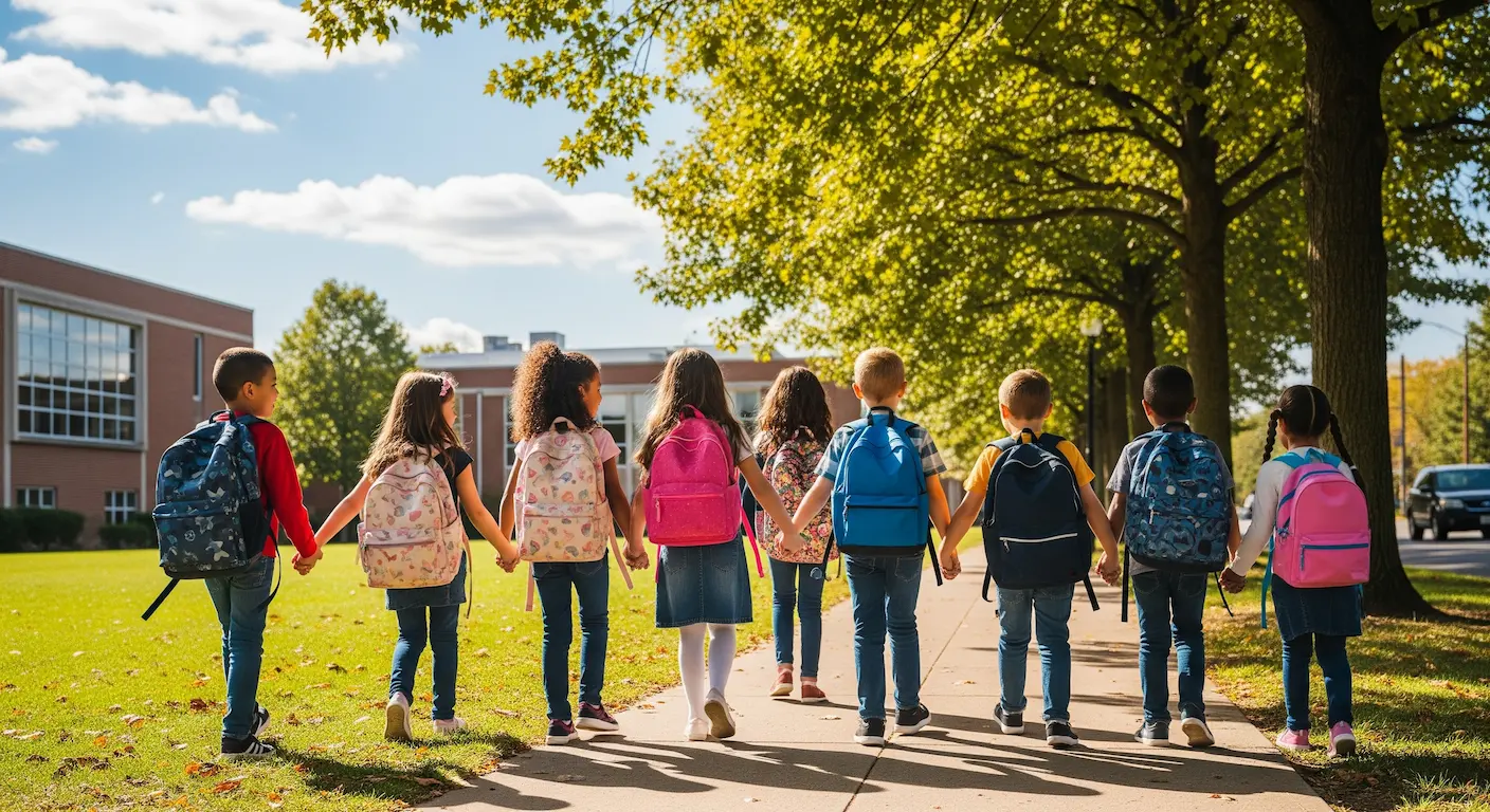 Children With Backpacks